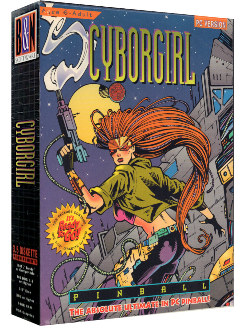 VTG Cyborgirl Pinball PC Big Box Version 2004 Game 3.5" Disk New & Sealed Box